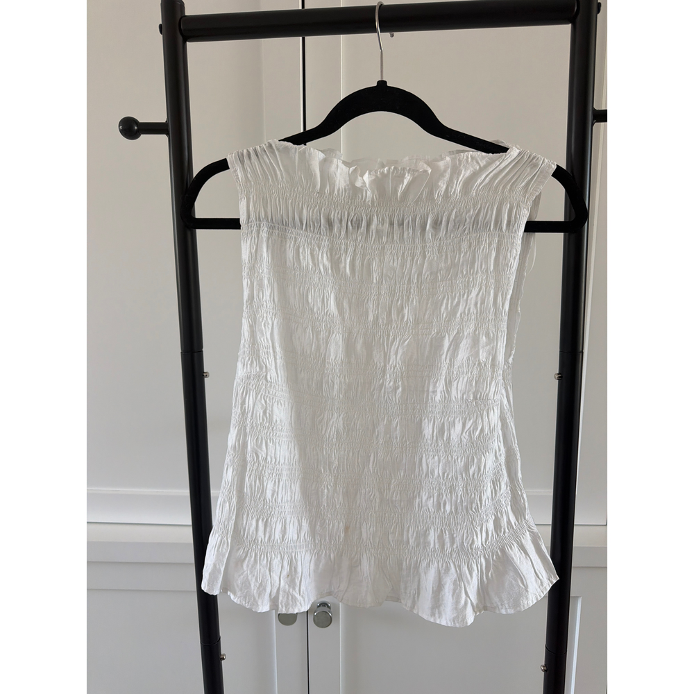 H&M White Smocked Tank Top - Picture 1 of 2